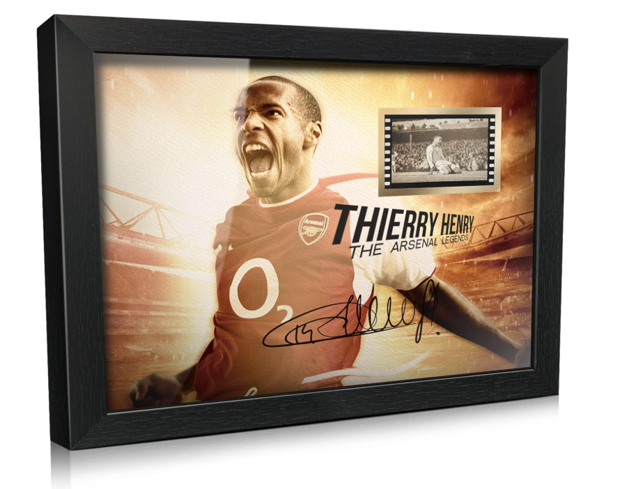 Thierry Henry Photo Desktop Framed Poster 8x6 Inches with 1x35mm Film Mini Cell Display